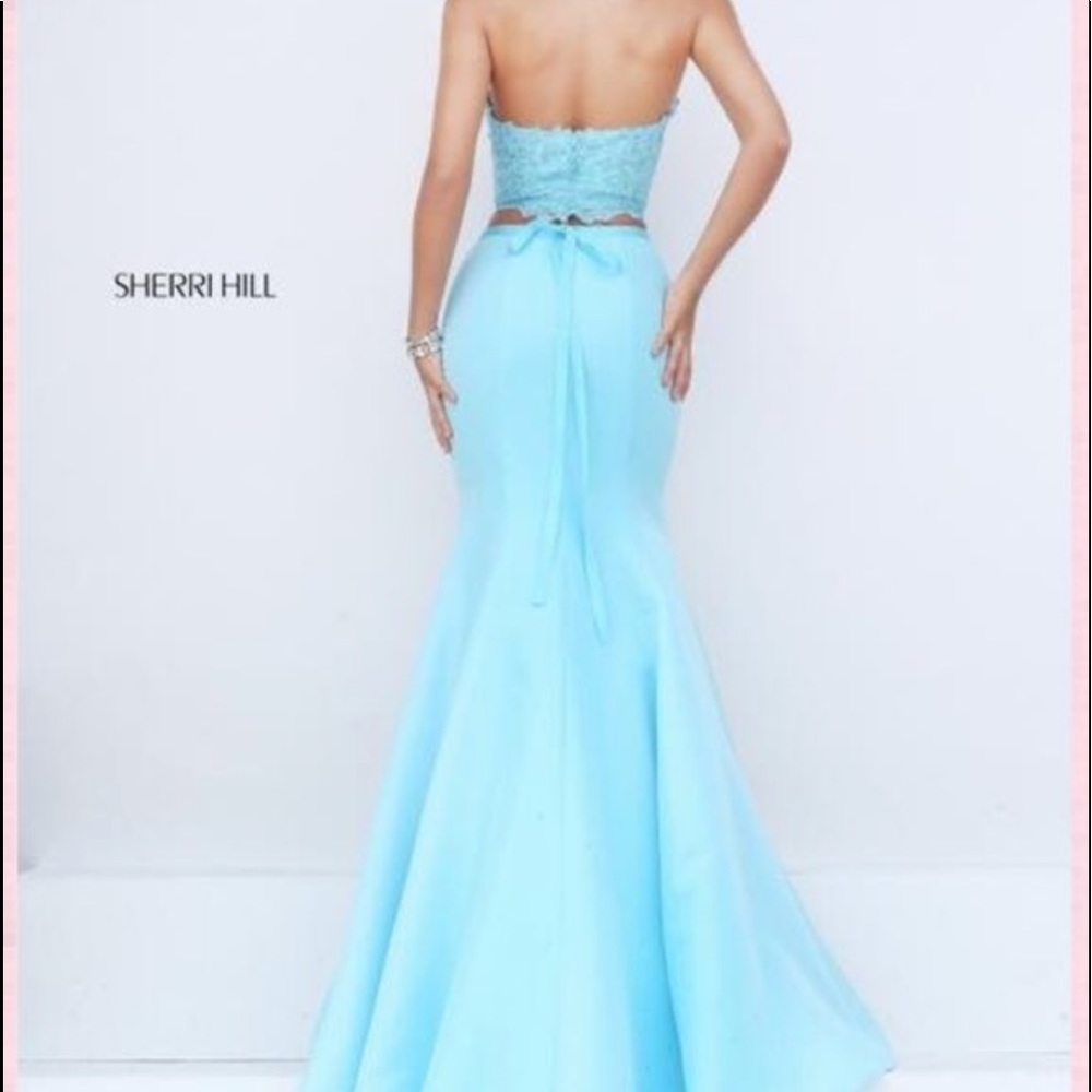 Blue Two Piece prom dress